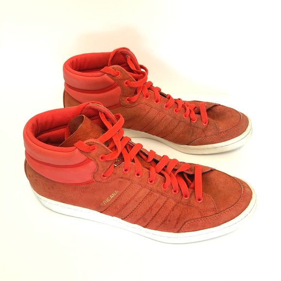 Men's Adidas AMERICANA HI 88 Red Sued Sz 10.5 - Picture 4 of 10